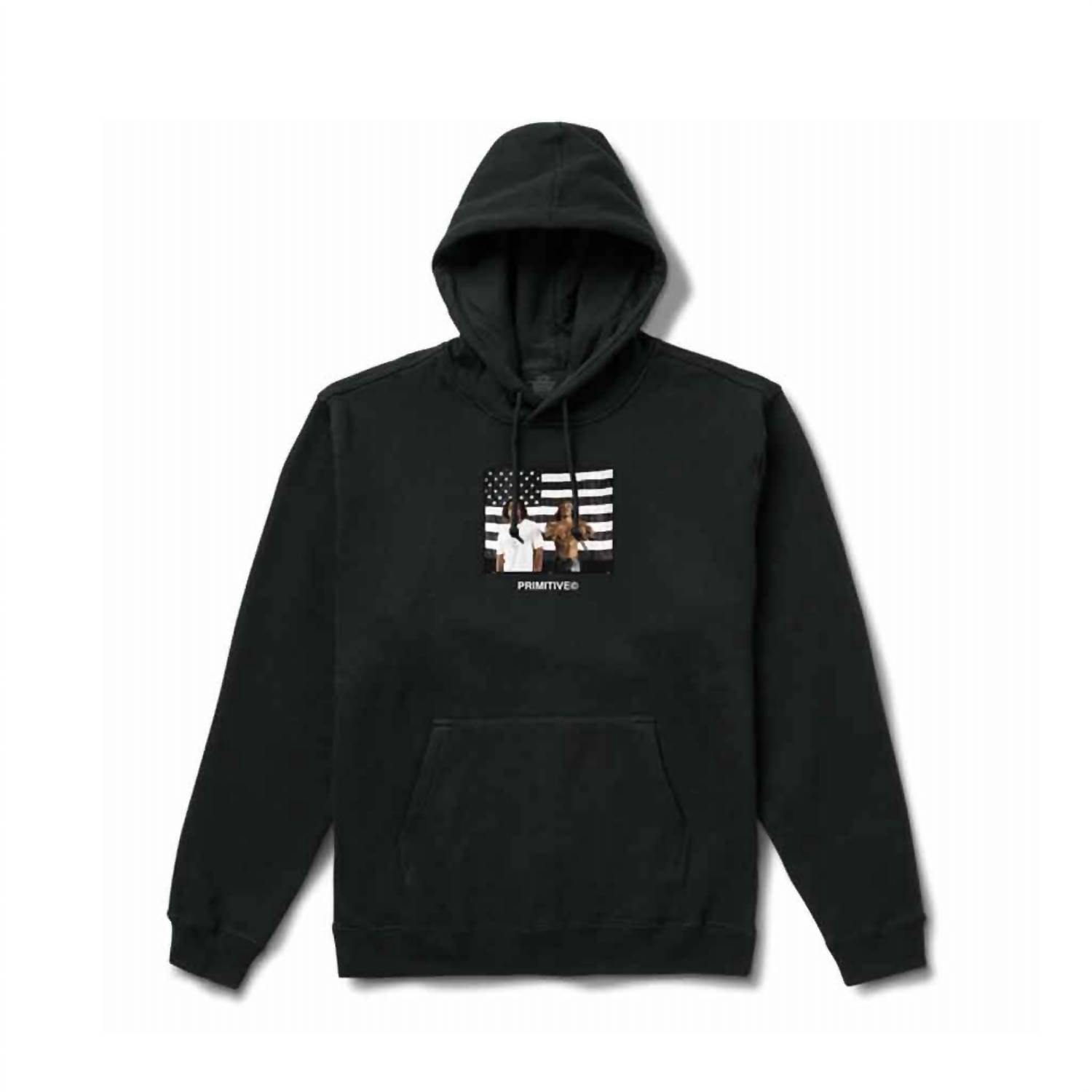 Primitive Unisex - Outkast Stripespull Over Hoodie in black - men's shirt - detail view