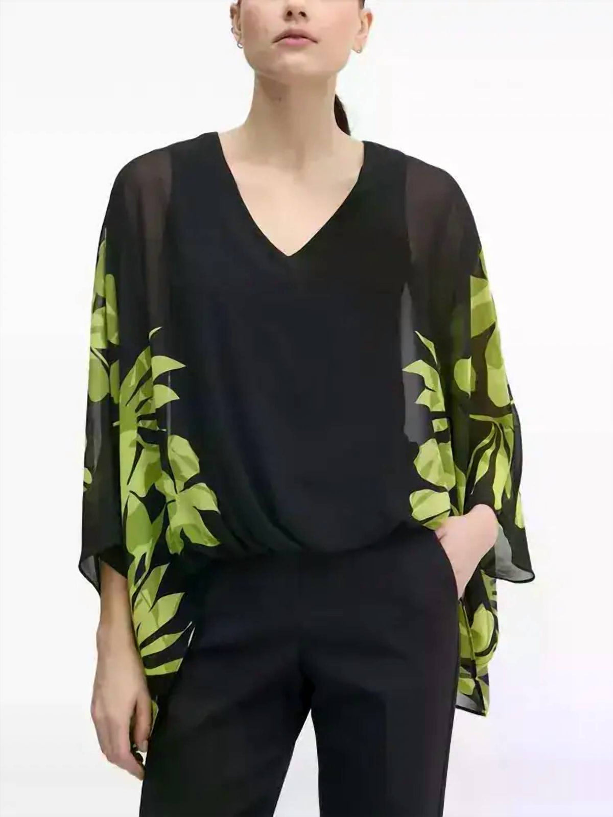Joseph Ribkoff - Floral Print V-neck Blouse