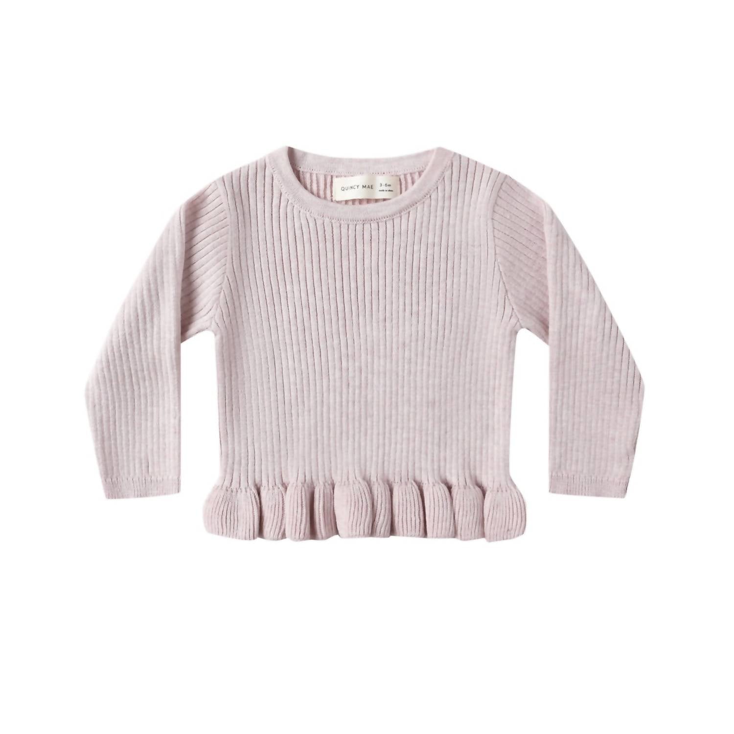 Quincy Mae - Girl's Rib Knit Peplum Top
