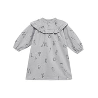 Omamimini - Terry Dress With Ruffled Yolk