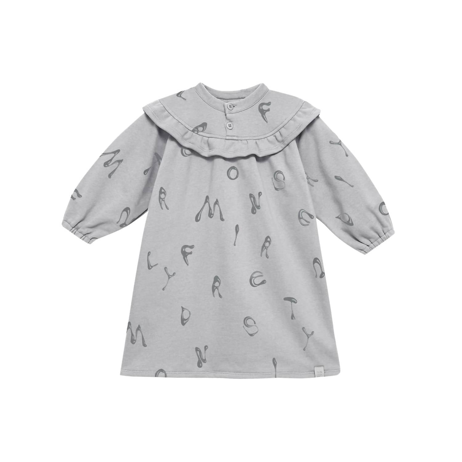 Omamimini - Terry Dress With Ruffled Yolk