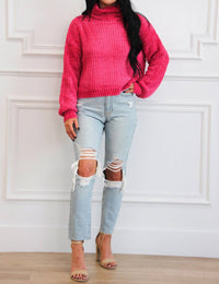 Zenana - Winter Wishes Chenille Turtleneck Sweater