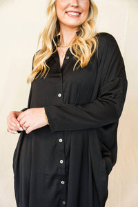 Before You Collection - Satin Oversized Shirt Dress