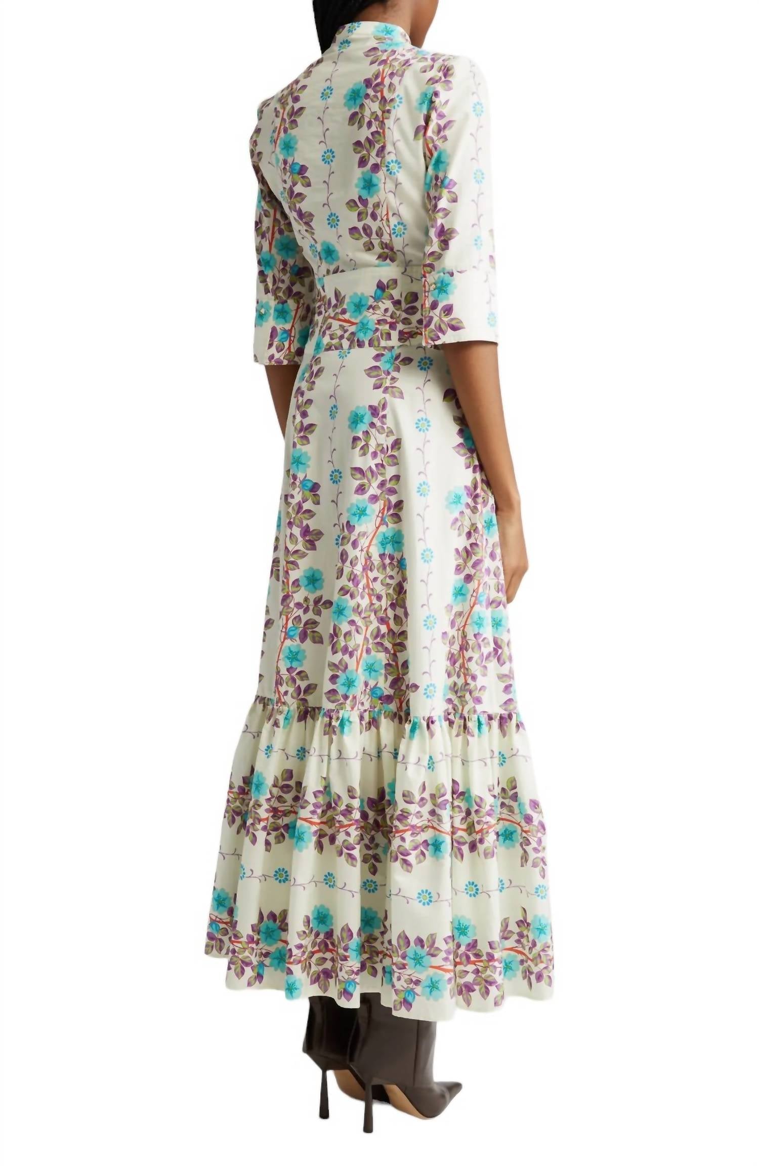 Etro - 3/4 SLEEVE LONG FLORAL DRESS