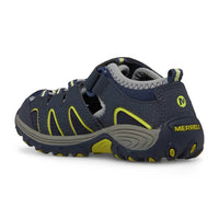 MERRELL Little Kid's Hydro H2o Hiker Sandal in navy lime - kids' sneaker - alternate view