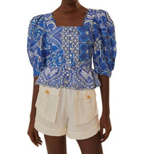 Farm Rio - Tile Dream Short Sleeve Blouse