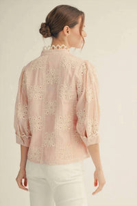 Jodifl - Button Down 3D Embroidery Top