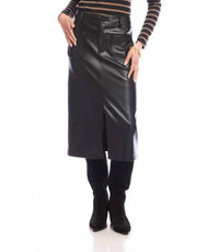 Karen Kane - Faux Leather Midi Skirt