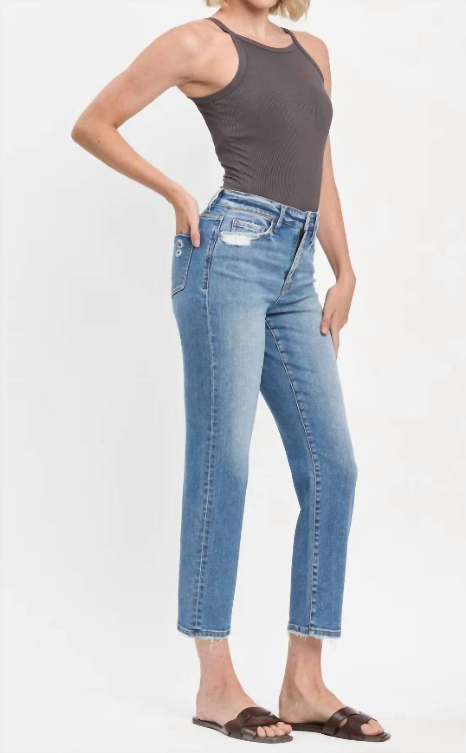 Vervet By Flying Monkey - High Rise Tapered Straight Leg Jean