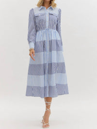 entro Gretchen Midi Dress in blue - women's dress