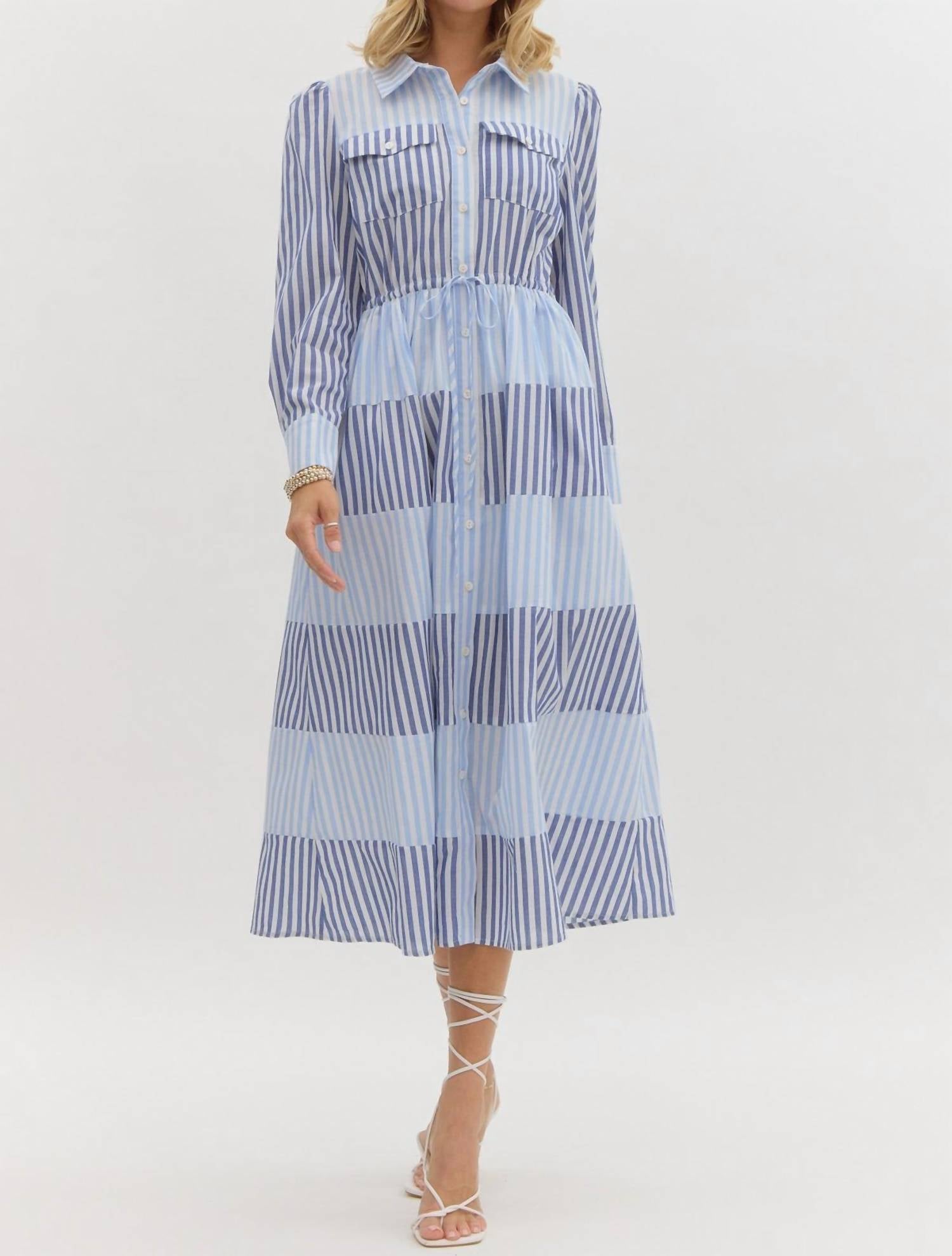 entro Gretchen Midi Dress in blue - women's dress
