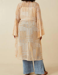 Hayden La - Sheer Patch Print Chiffon Tie Front Duster
