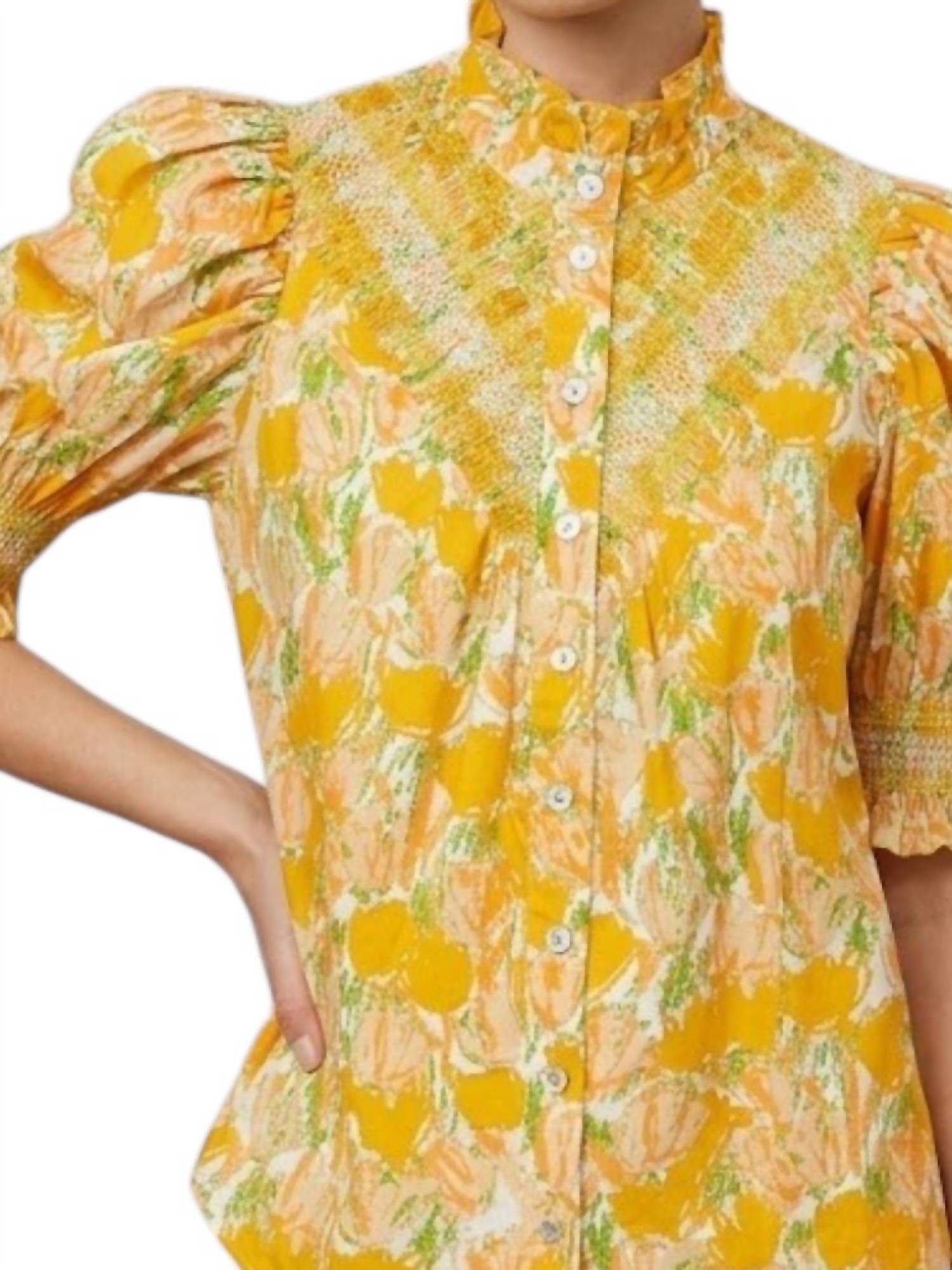 Hope For Flowers - Short Sleeve Smocked Shirt