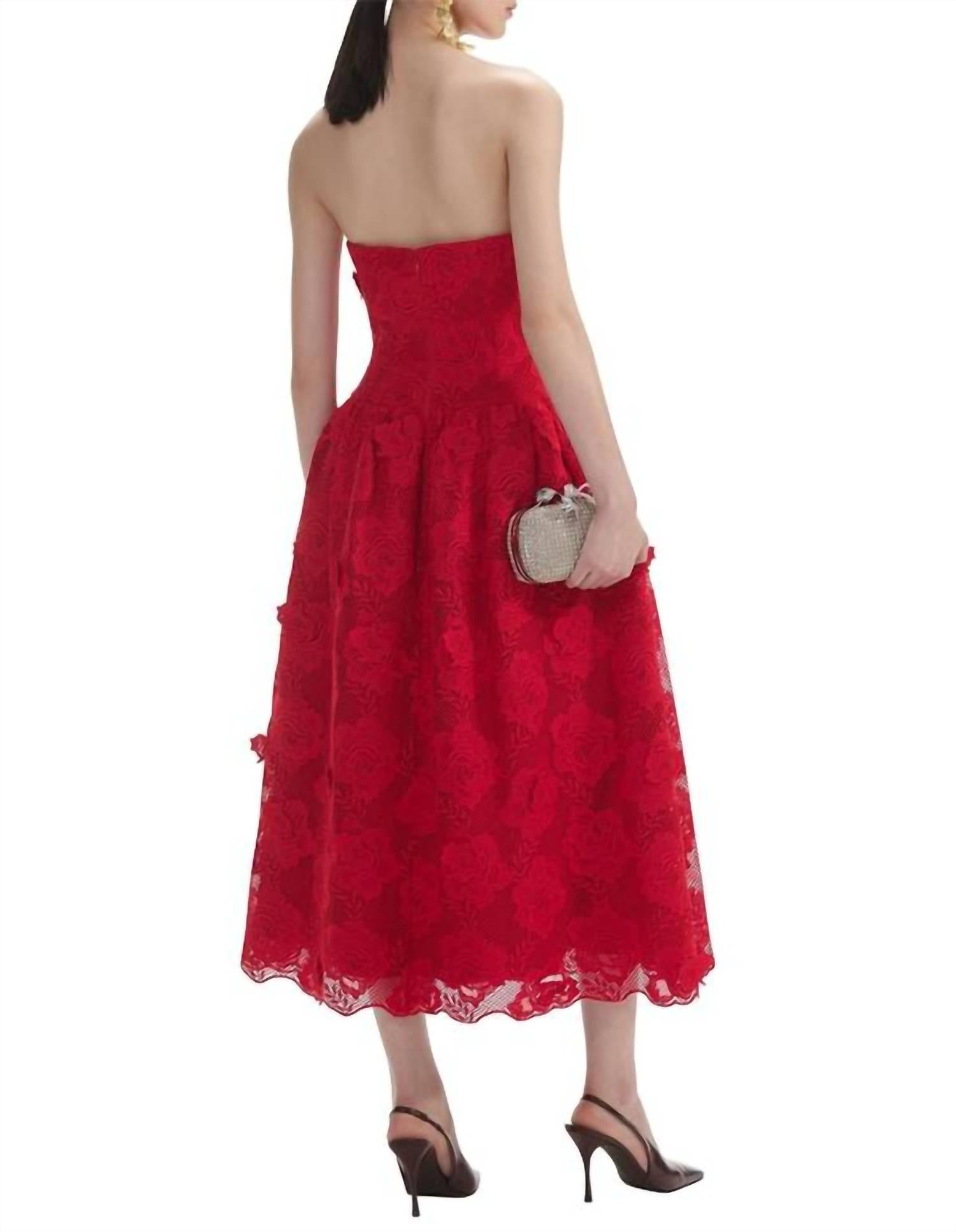 Self-Portrait - Bandeau Lace Midi Dress