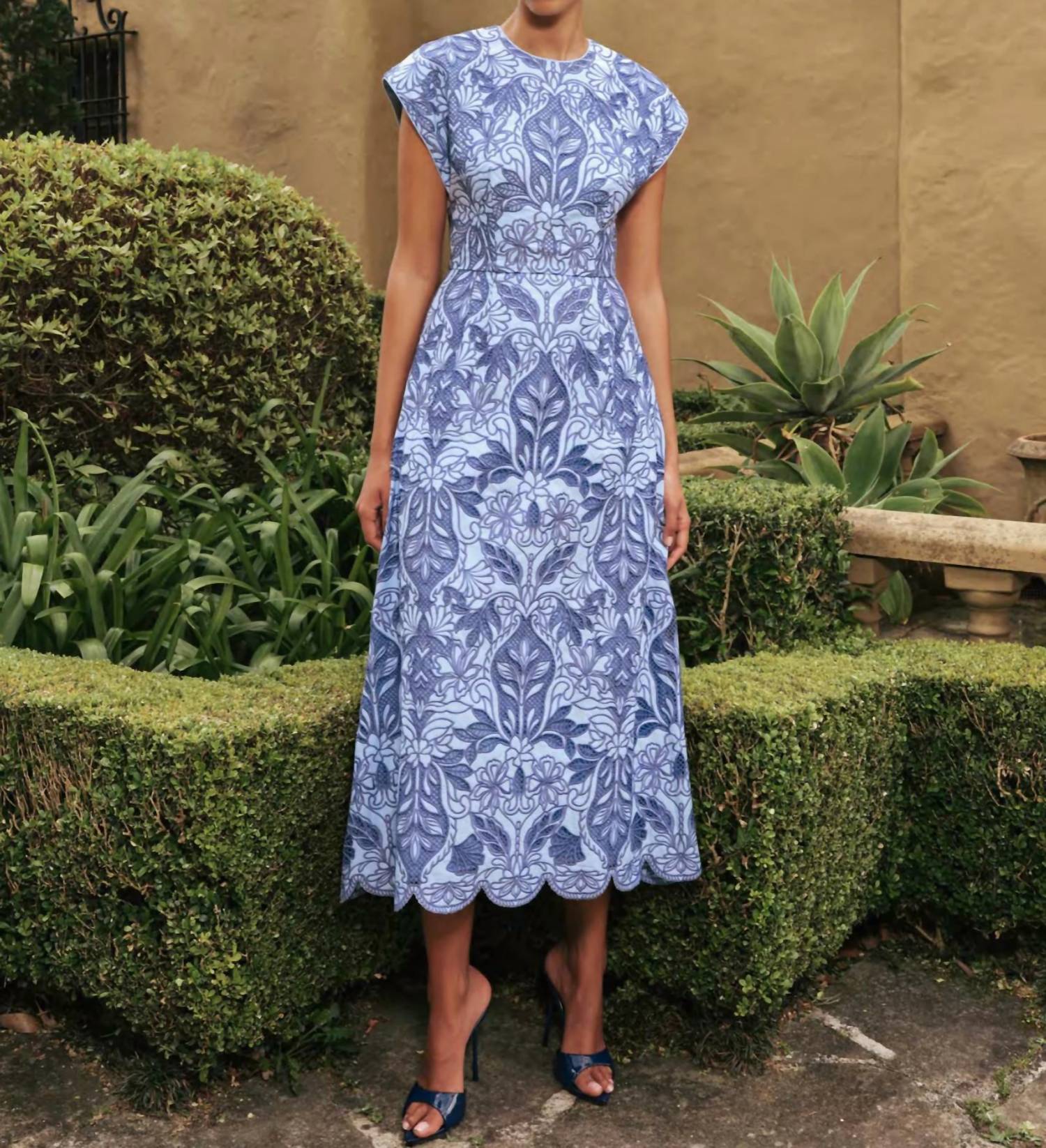Rebecca Vallance - Blooming Lanterns Embroidered Midi Dress