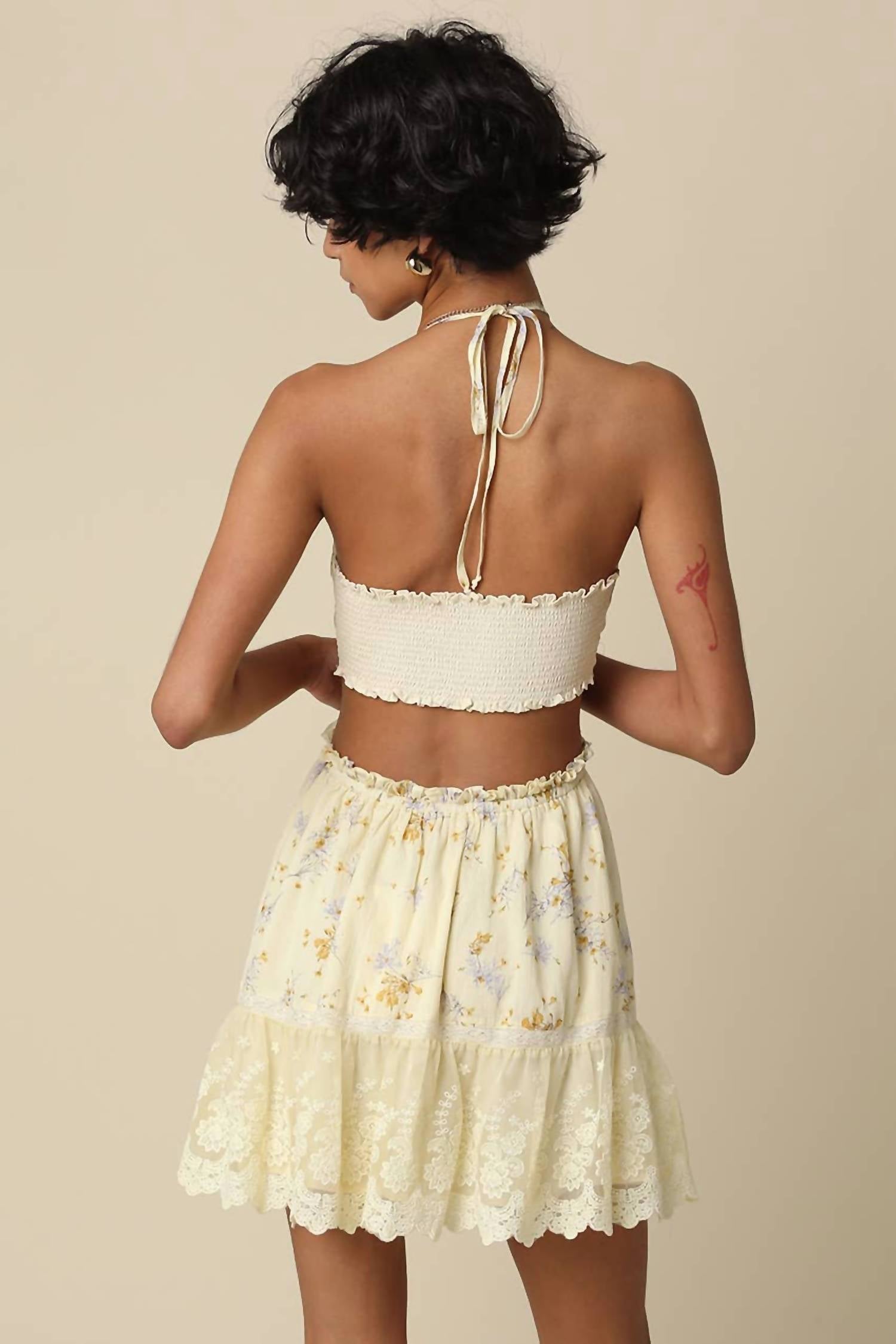Olivaceous - Evie Halter Mini Dress