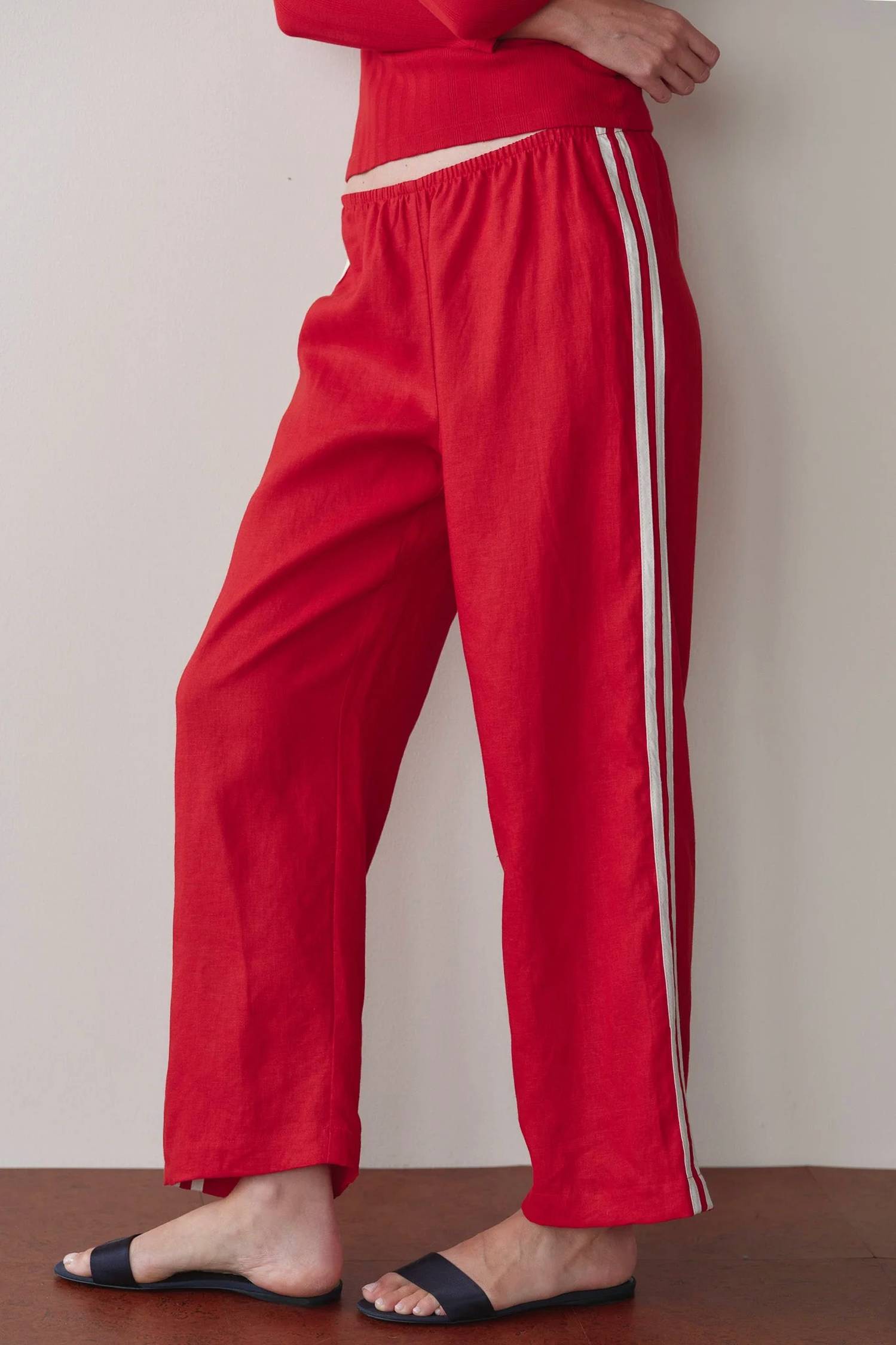 Donni. - Linen Crop Racer Pant