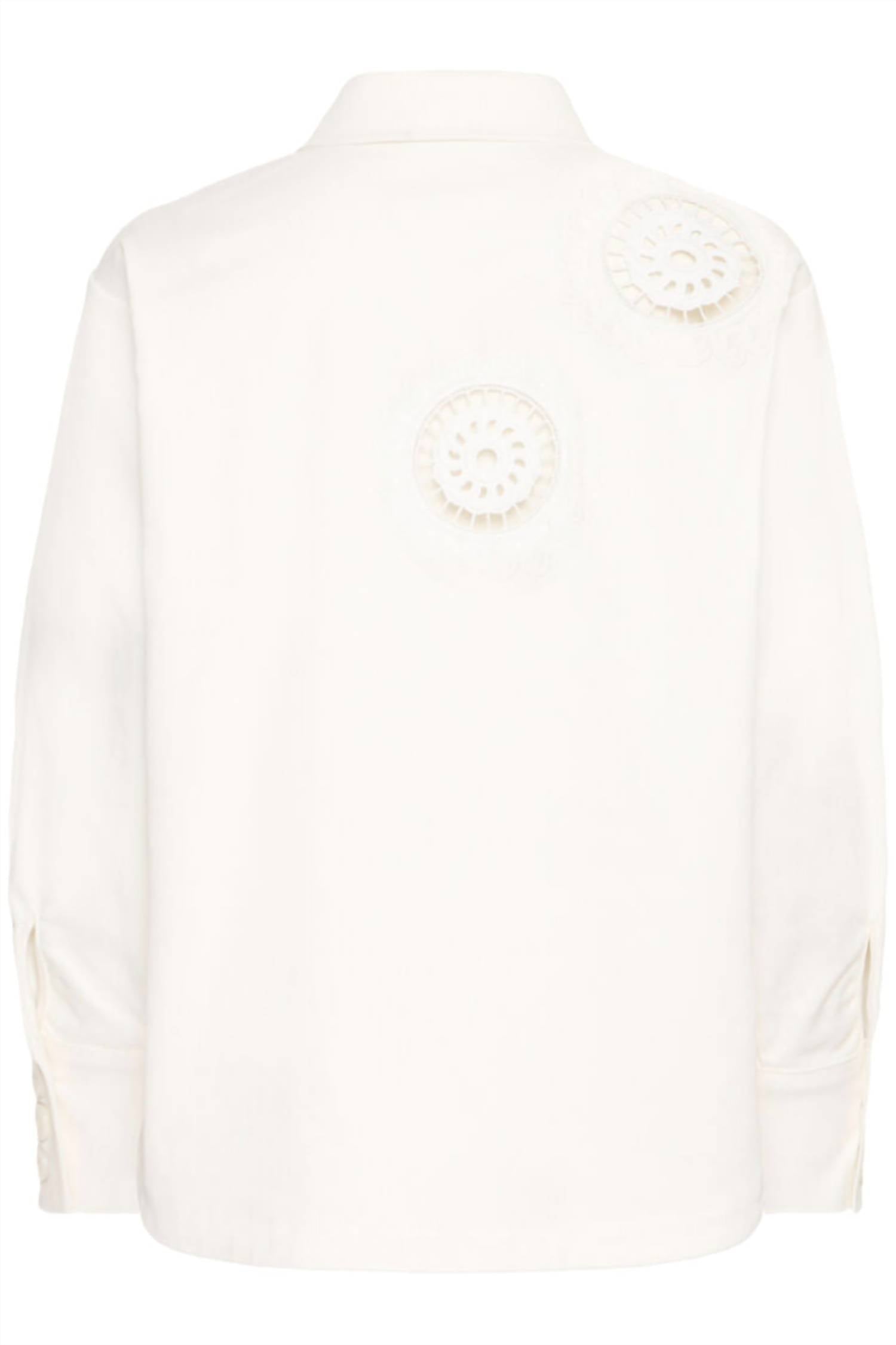Ichi - Crochet Insert Button-down Blouse