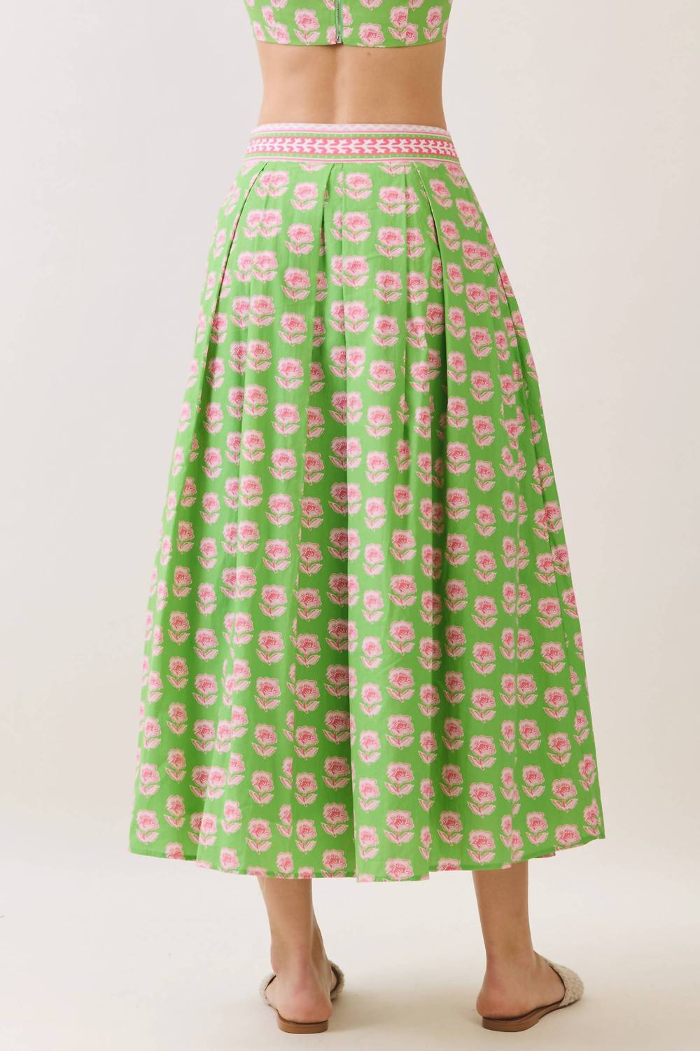 Tcec - Floral Print Midi Skirt