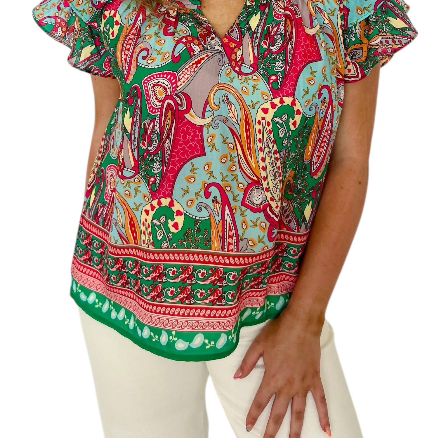 Joy Joy - Aelia Flutter Sleeves Top