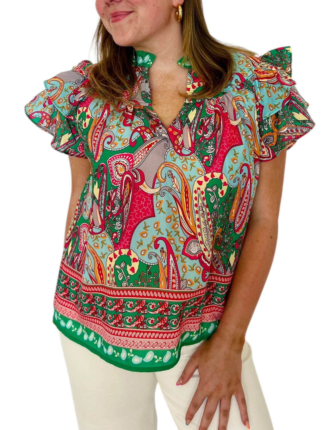 Joy Joy - Aelia Flutter Sleeves Top