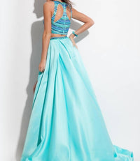 Rachel Allan - Fully Beaded Two-piece Prom Dress With Overskirt
