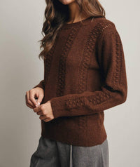 Forte - Textured Cable Stitch Pullover Sweater