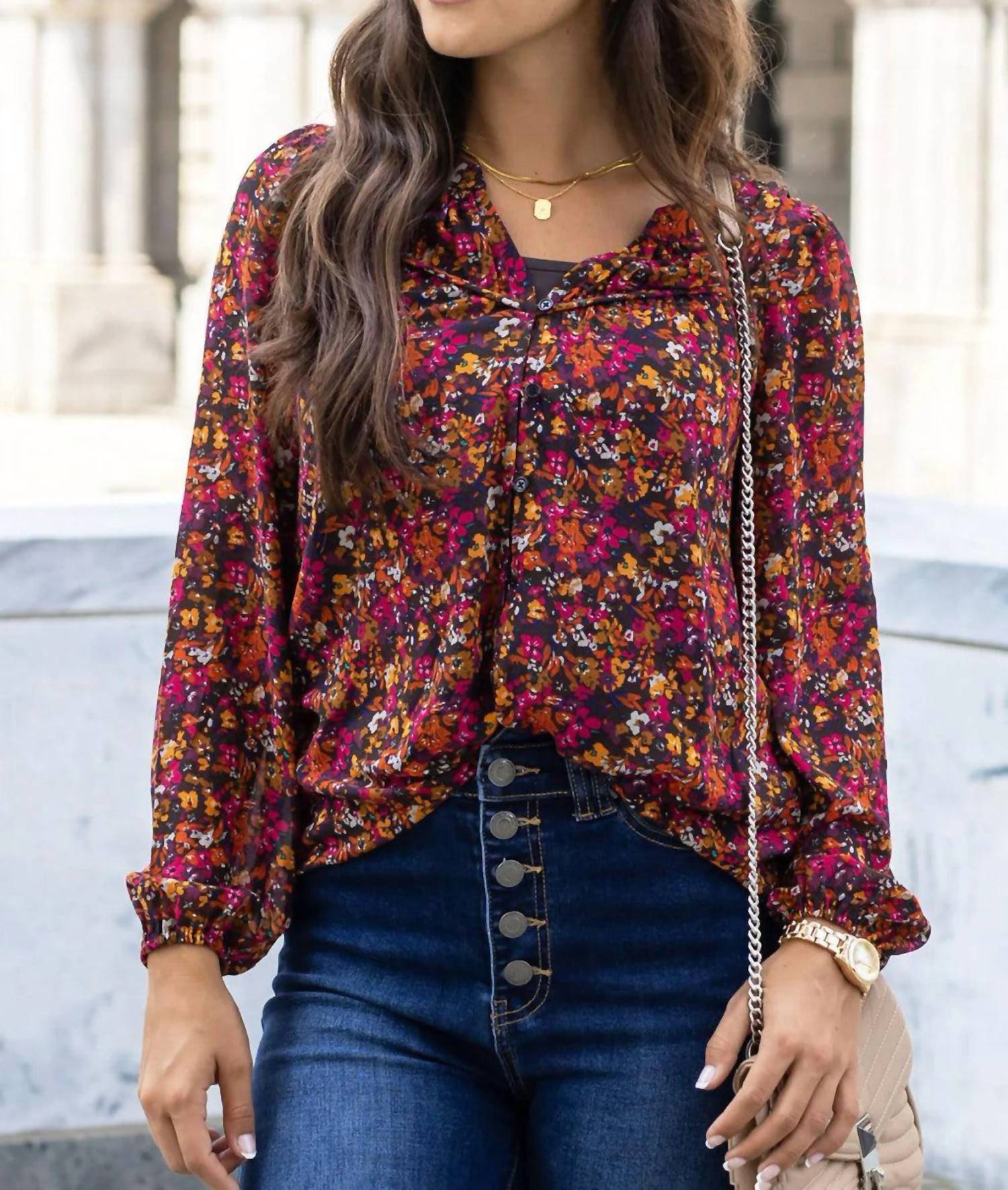 Grace And Lace - Autumn Eve Chiffon Top