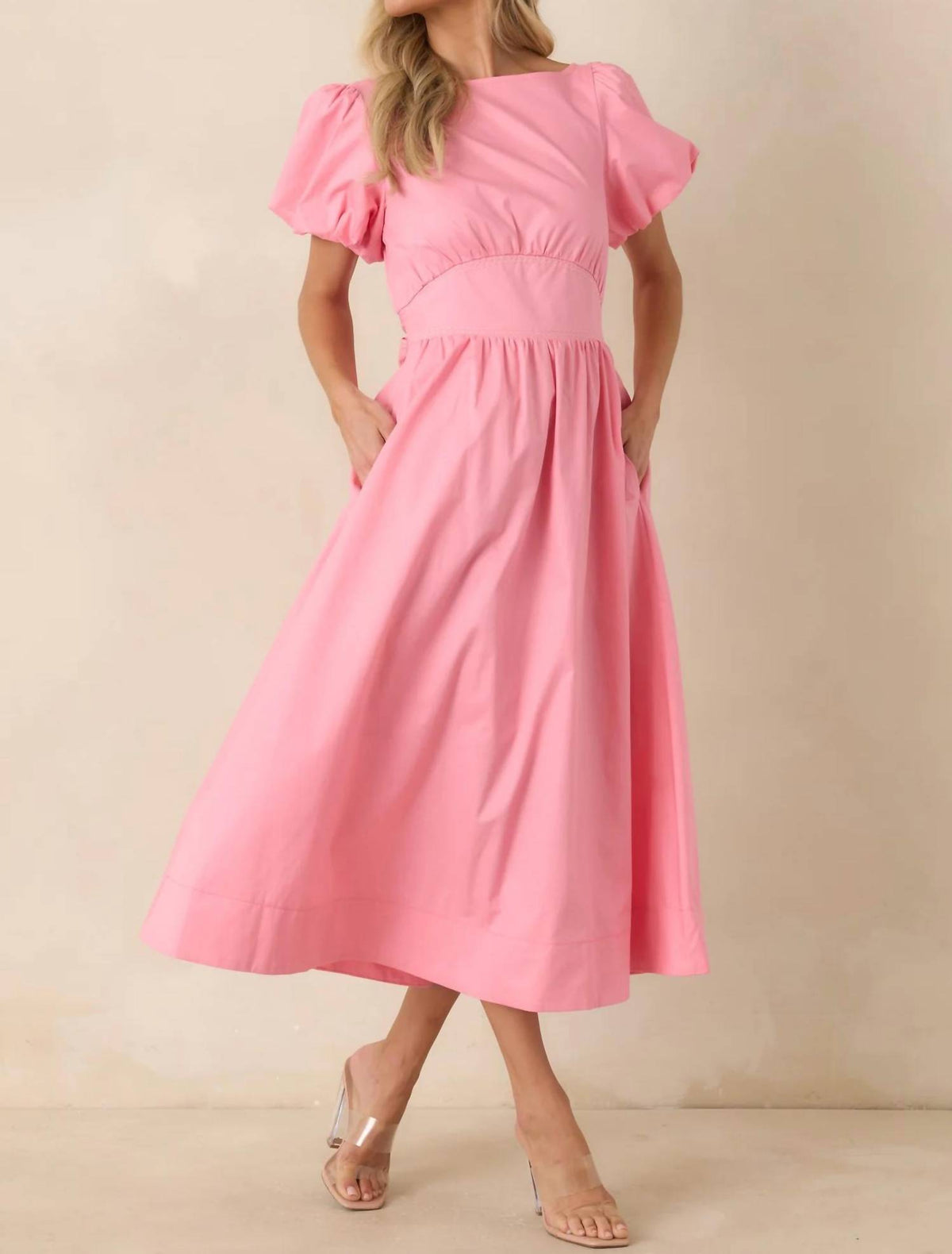 &Merci - Puff Sleeve Midi Dress