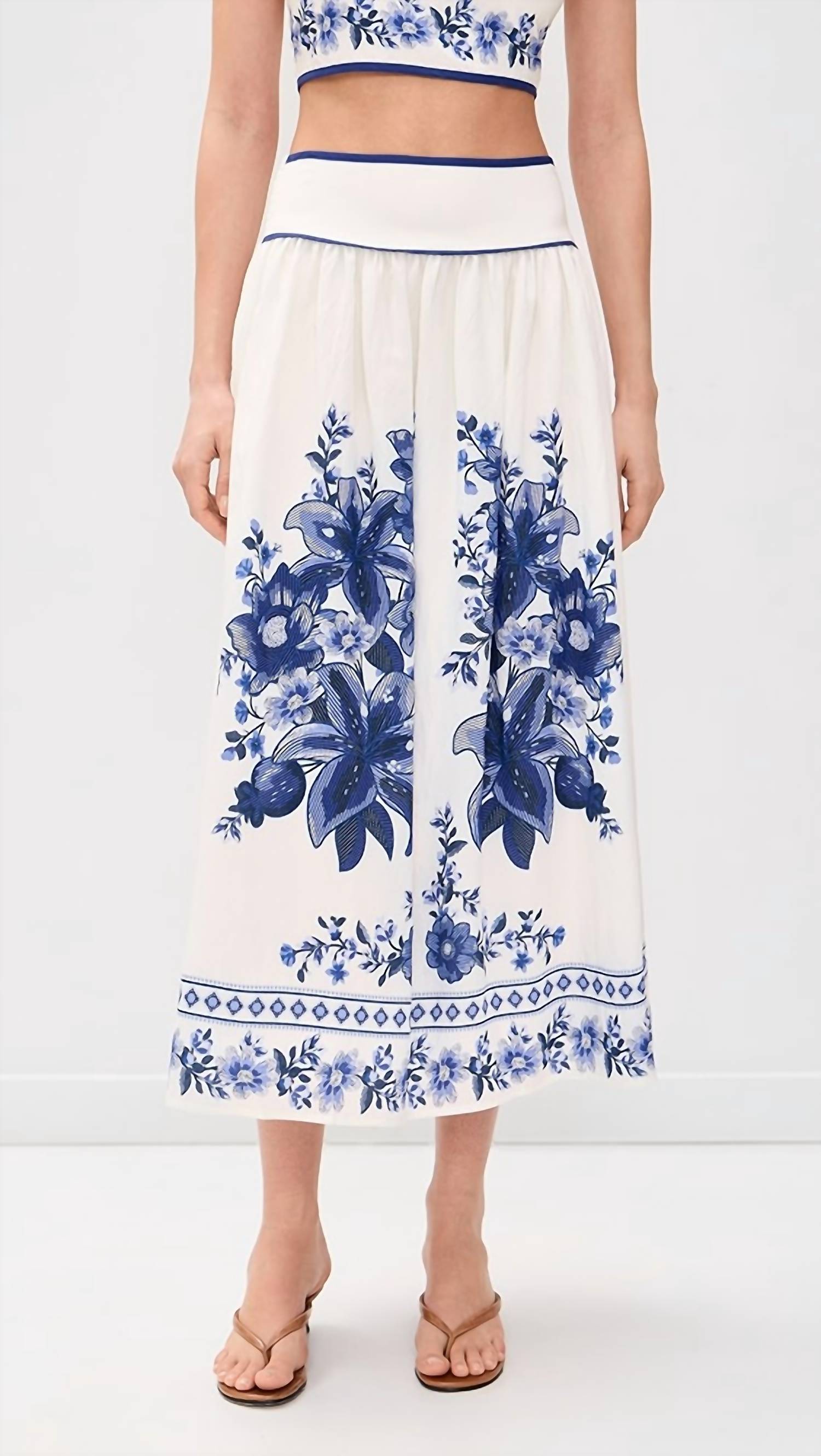 Moon River - Susie Floral Detail Midi Skirt