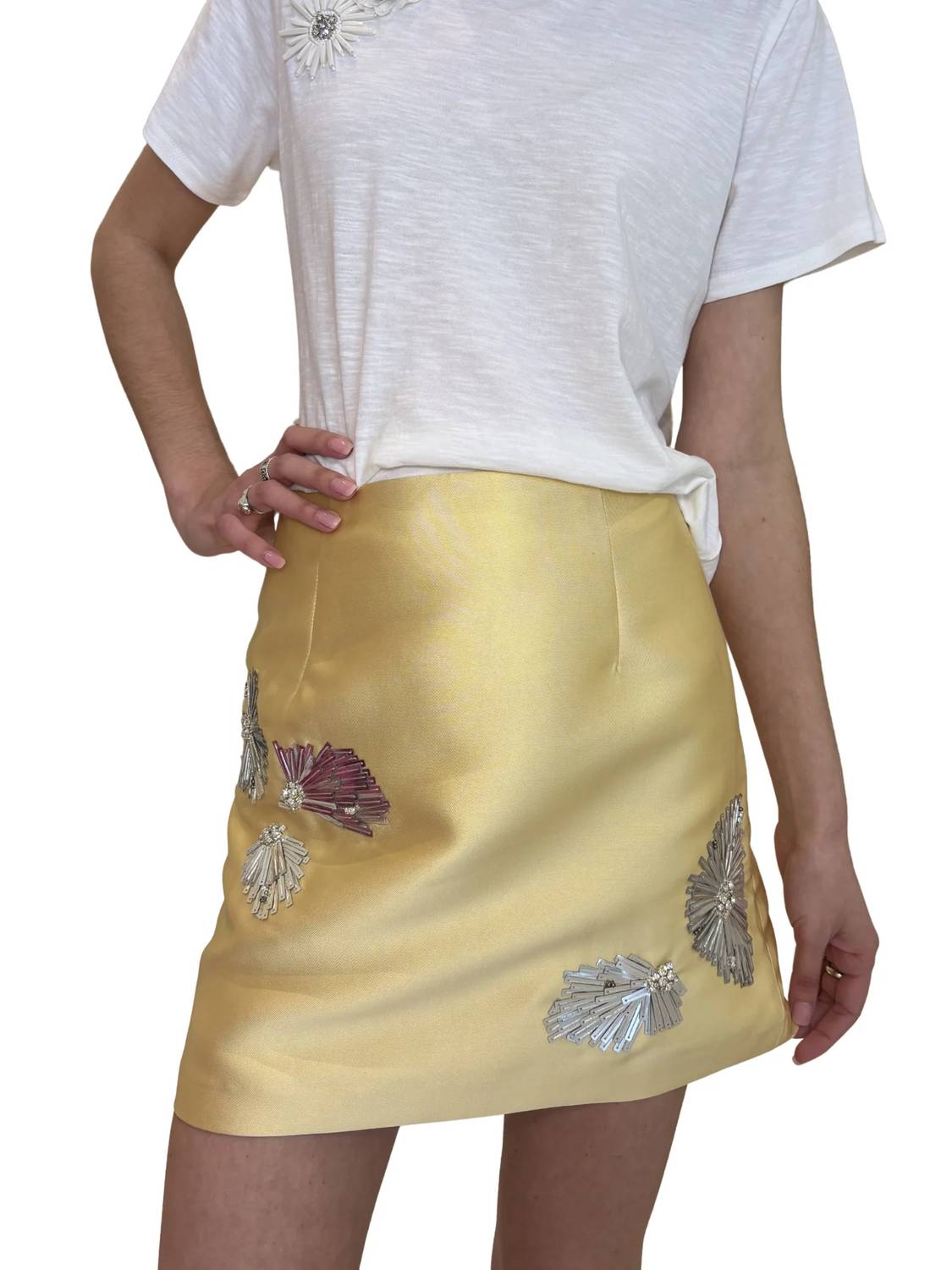 Beatrice .B - Mini Skirt With Floral Embroidery