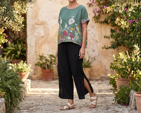 Made In Italy - Flora Linen Top