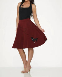 Orchid Bloom - Embroidered Poodle Swing Skirt