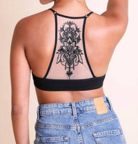 Leto - Zahra Tattoo Mesh Racerback Bralette