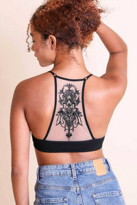 Leto - Zahra Tattoo Mesh Racerback Bralette
