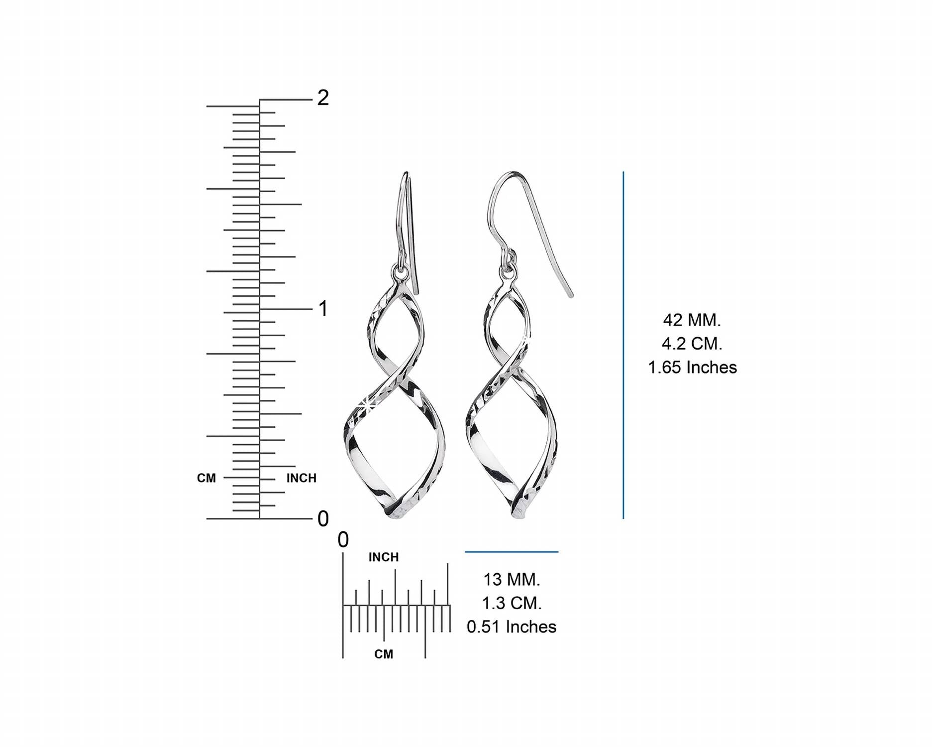 Gold & Honey - Women's Figure 8 With Diamond Cut Drop Earrings And Pendant Necklace Set