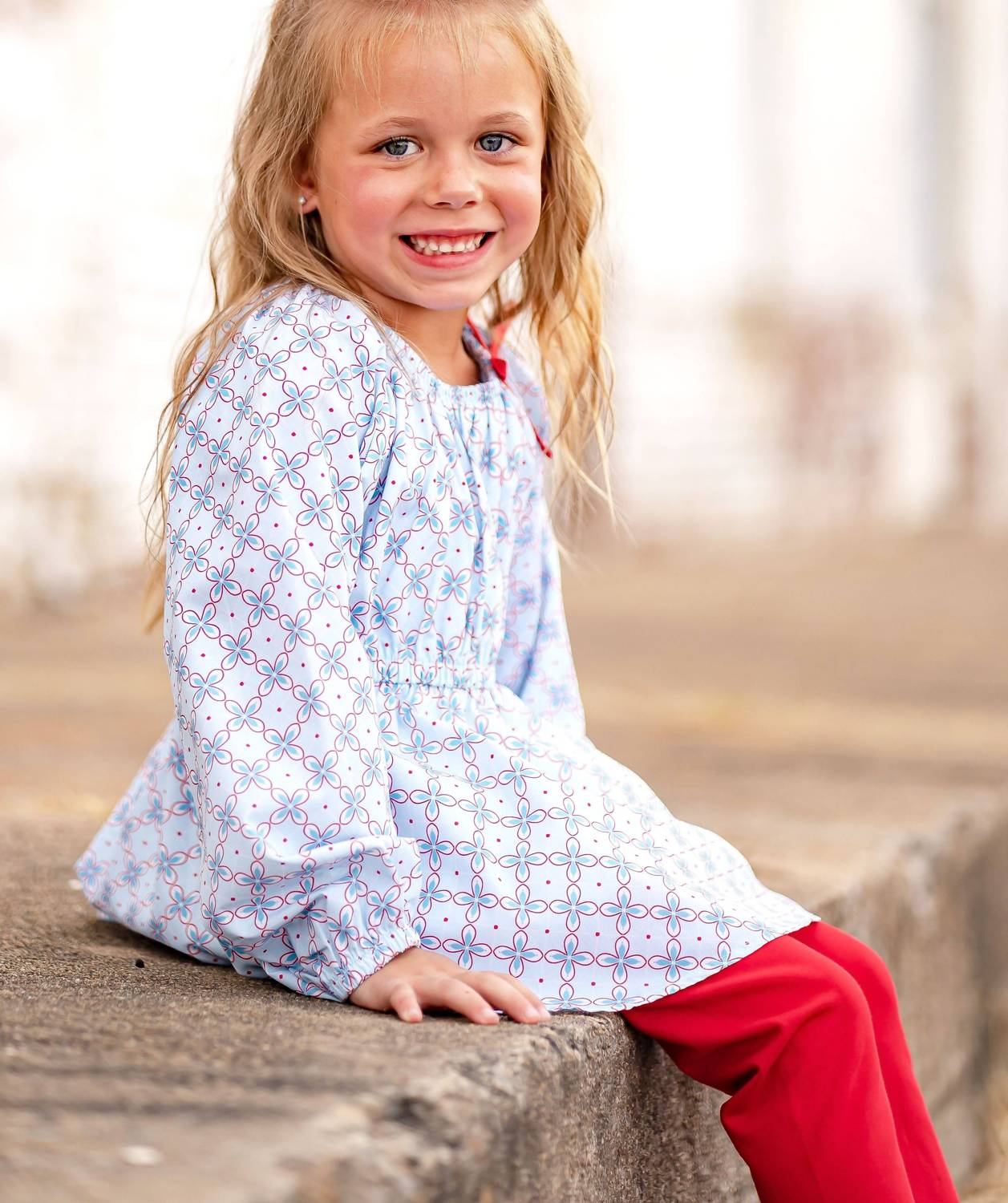 The Yellow Lamb - Girl's Gabby Gathered Neck Tunic