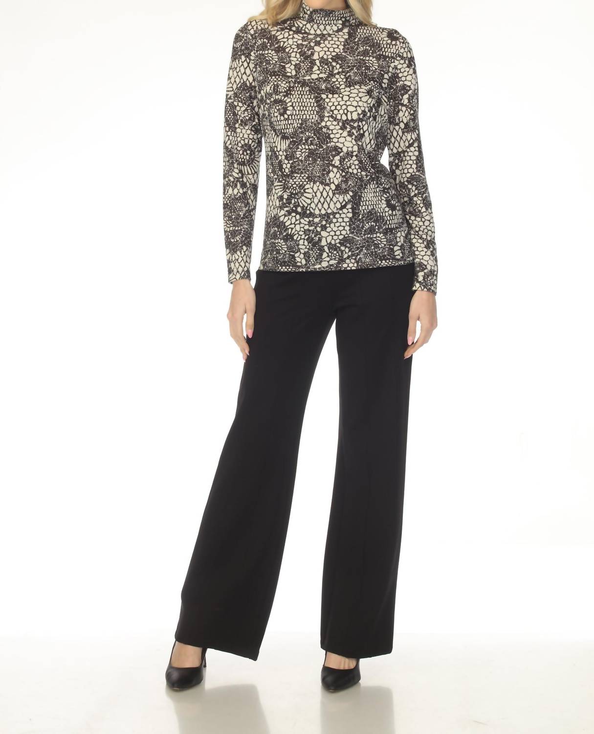 Joseph Ribkoff - Heavy Knit Pull On Wide Leg Pants