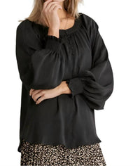 Umgee - Puff Sleeve Satin Blouse