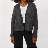 Michael Stars Drea Open Cardigan in charcoal - women's cardigan