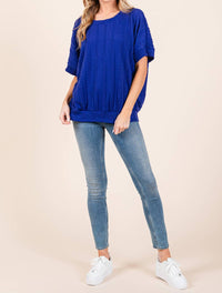 Bombom - Textured Boxy Knit Top