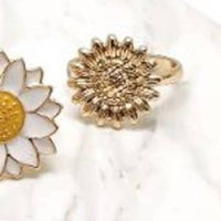 My Girl In La - Women's Sunny Daisy 3-piece Ring Set