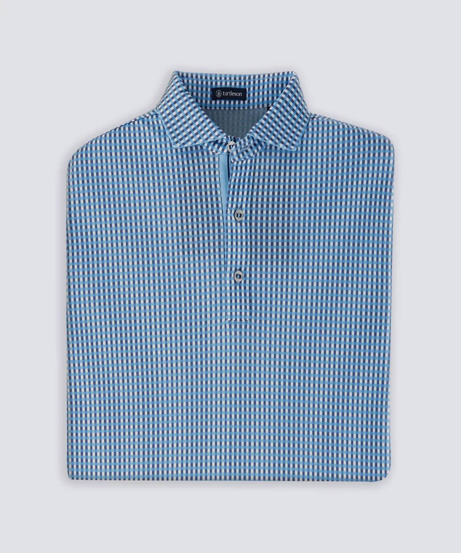 Turtleson - Men's Hayden Gingham Diamond Knit Polo Shirt