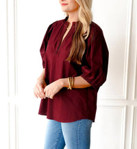 Caryn Lawn - Anna V Neck Top