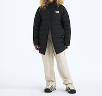 THE NORTH FACE Girls' Reversible Perrito Parka Jacket in black - kids' jacket - detail view