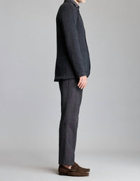 Billy Reid Knit Sport Coat in charcoal heather - men's jacket - detail view