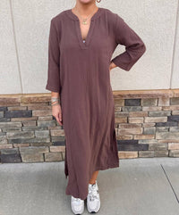 Bobi - Raw Edge Caftan Dress
