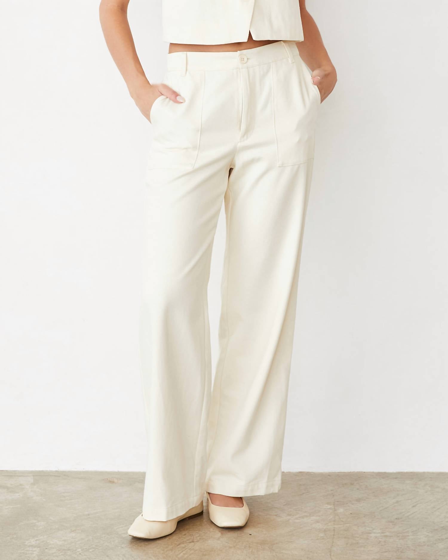Monrow - Women's Soft Twill Patch Pocket Pant