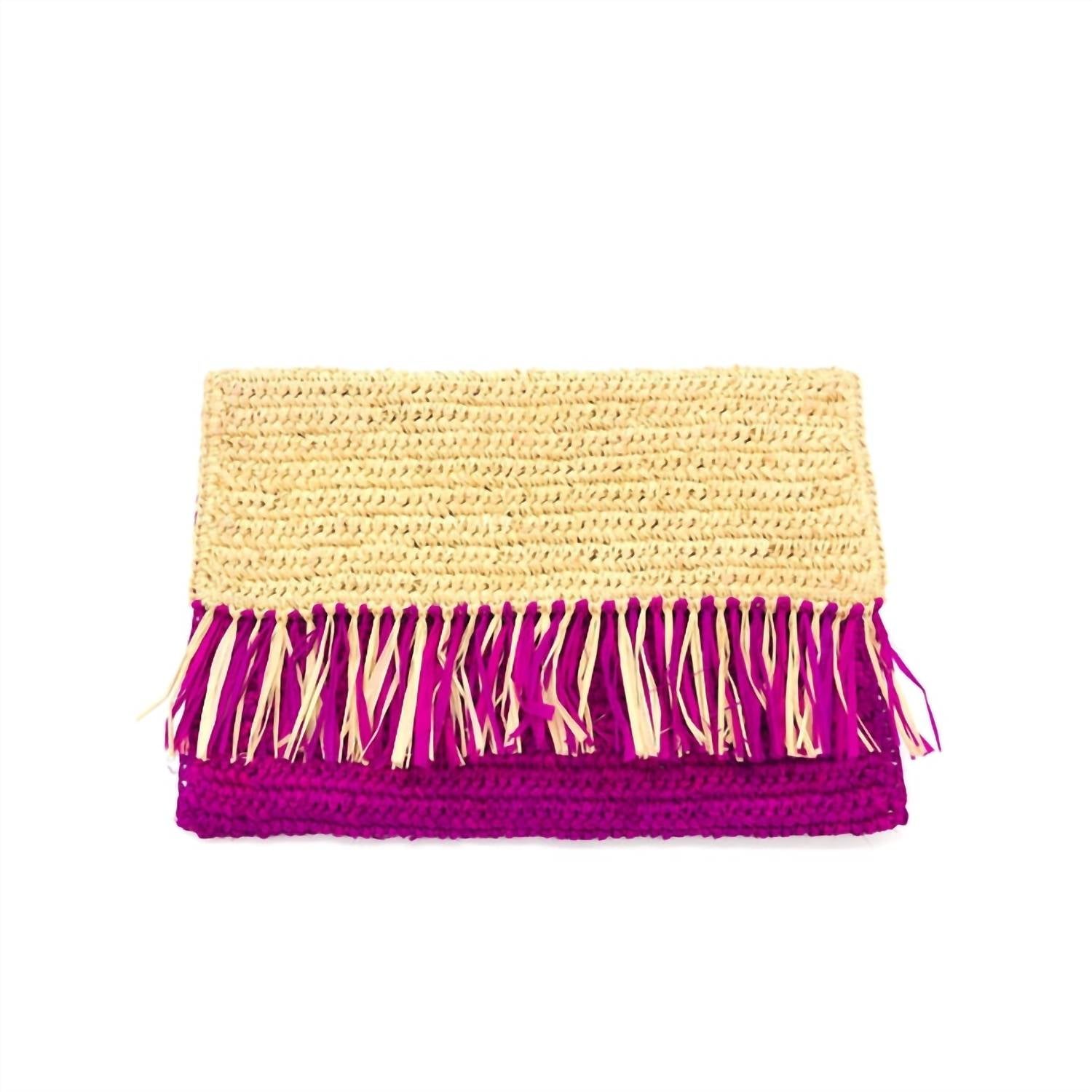 Shebobo - Women's Coco Fringe Crochet Straw Clutch