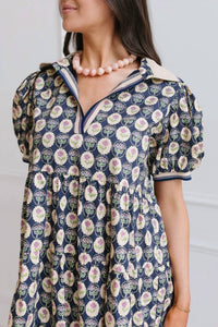 She + Sky - Midnight Blossom Mini Dress